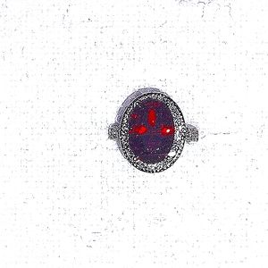 Created Garnet ring, New sz 6 SS
